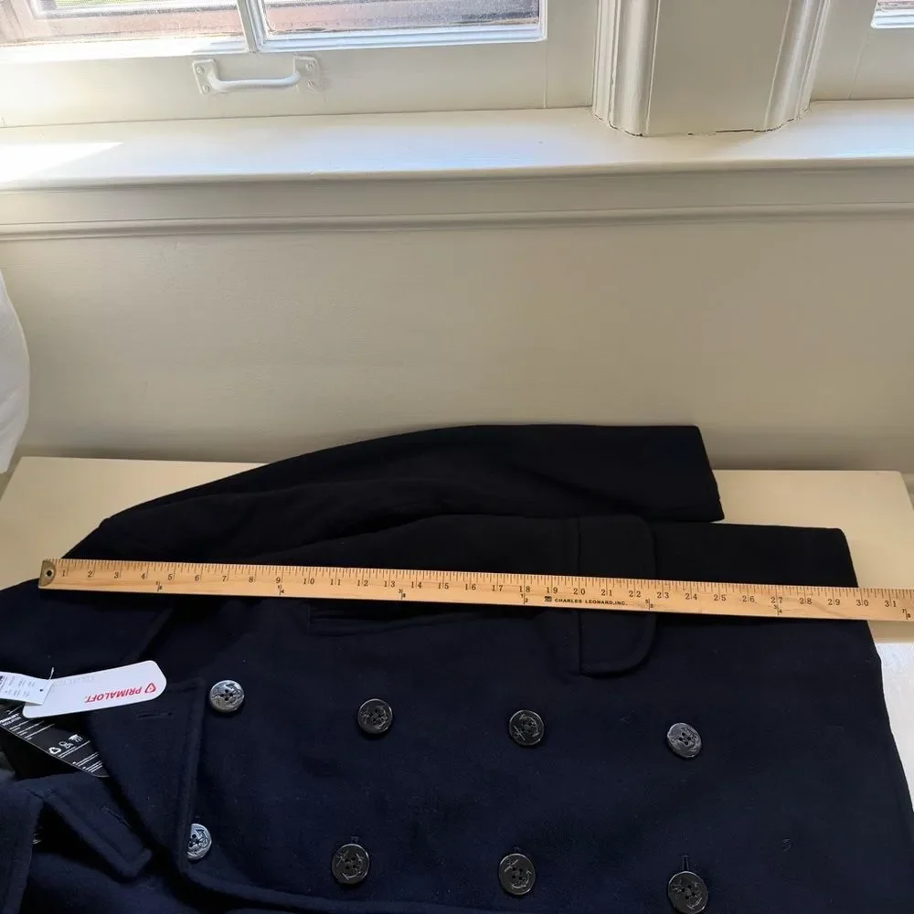 J Crew NWT Dock Peacoat Pea Coat Wool Navy Jacket Size Medium Classic Nautical